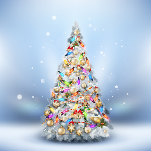 Beautiful Christmas tree 2015 background vector 02  