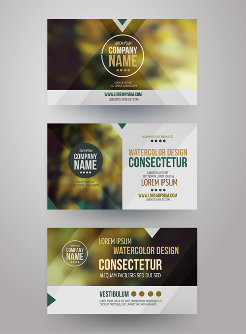 Blurred corporate business cards template vector 03  