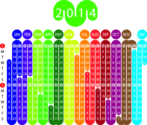 Set of Calendars 2014 Creative design vector 02  