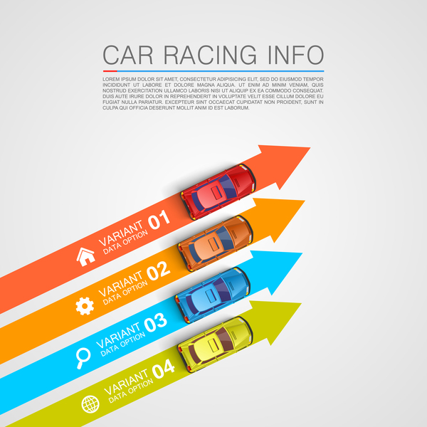Car racing infographic vector set 08  