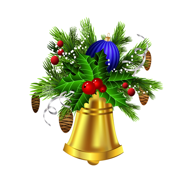 Christmass decoratieve ballen met Bell vector 03  