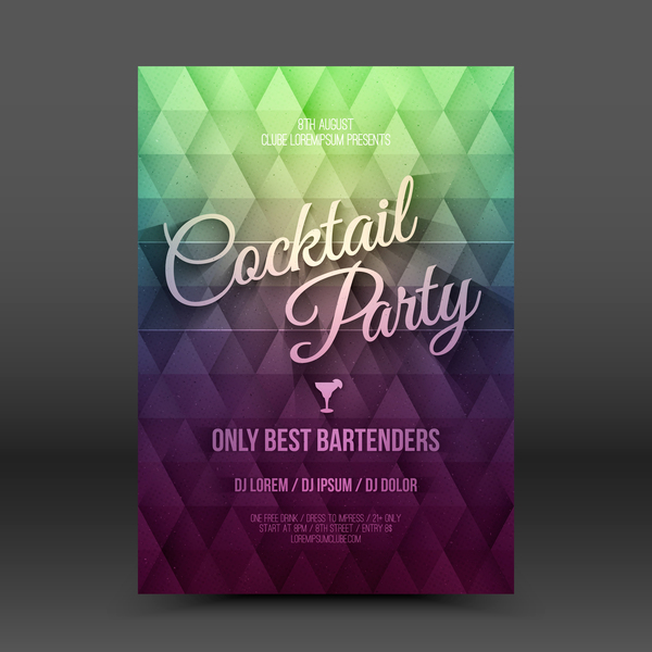 Cocktail party flyer template vector 01  