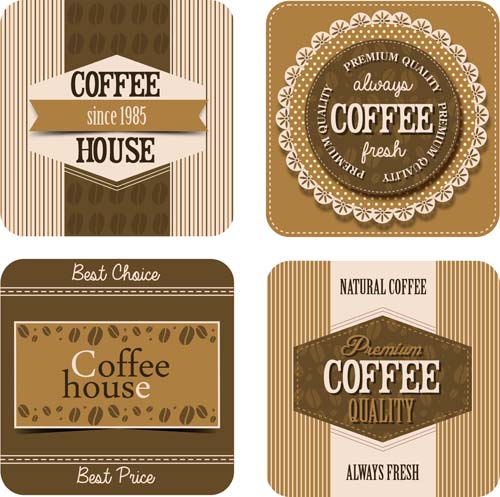 Coffee house retro cards vector  