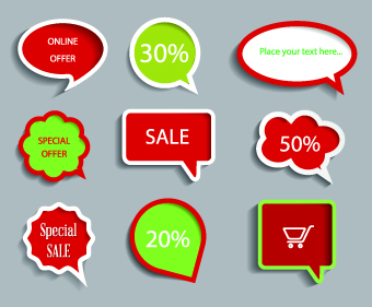 Colored sale labels vector  