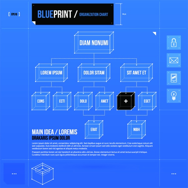 Concept business blueprint vector material  