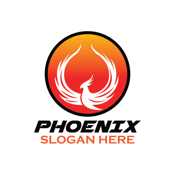 Creative phoenix logo set vector 05  