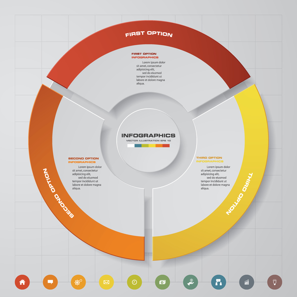 Creative round infgraphic vector template 11  