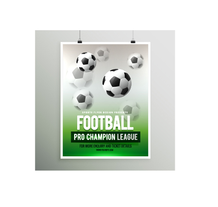 クリエイティブサッカーポスターデザインセットベクター05  