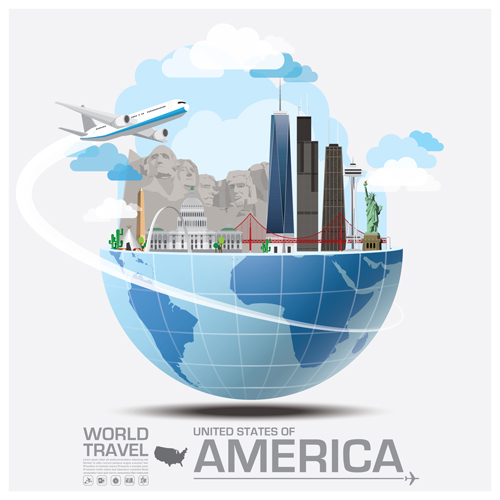 Creative world travel vectors template 02  