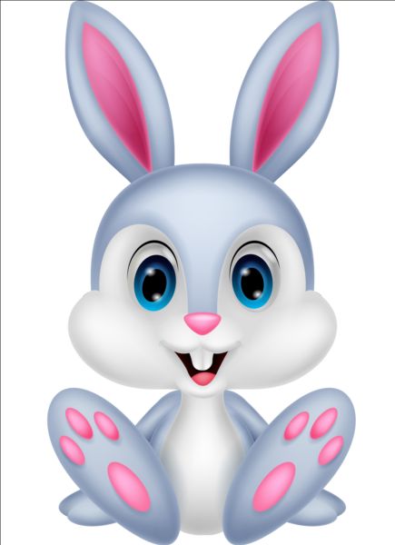 Cute cartoon rabbit design vector 03  