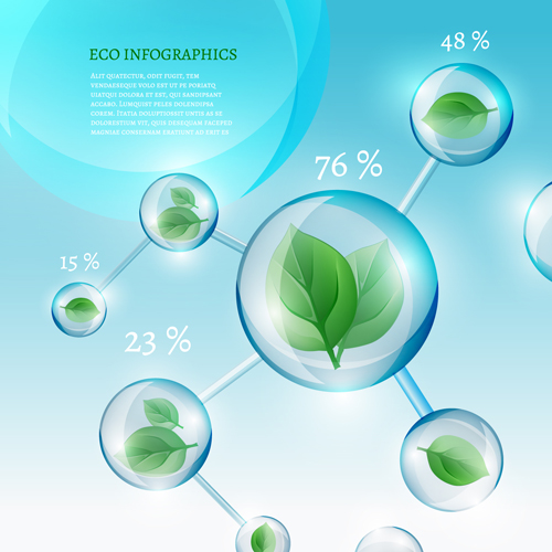 Eco data infographic vector template material 01  