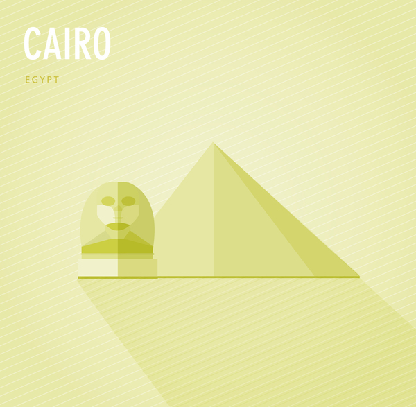 Egypt cairo monuments vector  