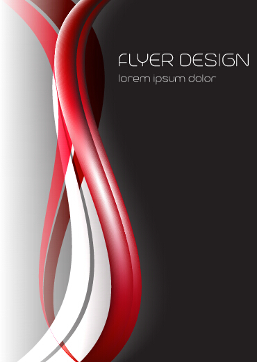 Dynamic lines flyer cover vector set 04  