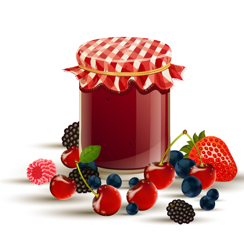 Fruits and jam vectors 03  