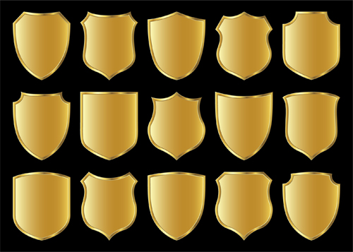 Gold lables blank template vector 01  