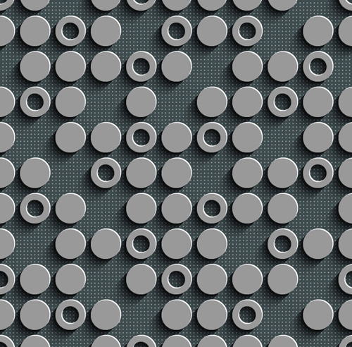 Gray plate perforated vector seamless pattern 06  