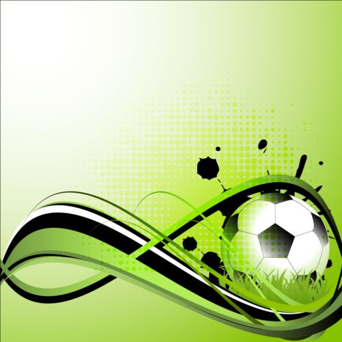 Green styles soccer background vector 01  