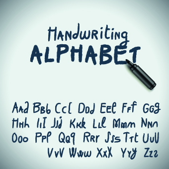 Hand drawn alphabet font vector set 04  