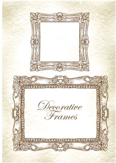 Hand drawn decorative frame vectors 01  