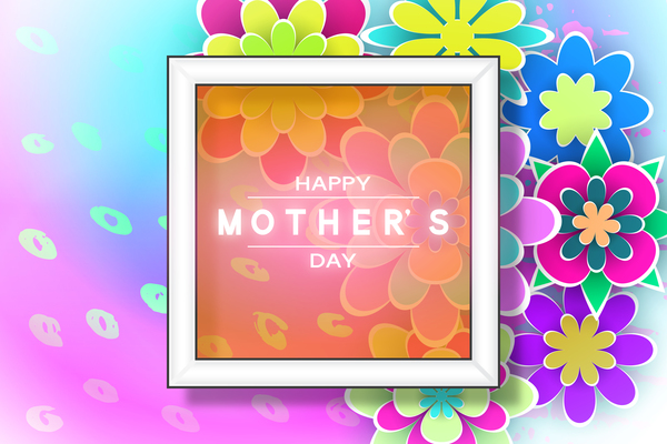Happy mother day flower cards vectors set 12  