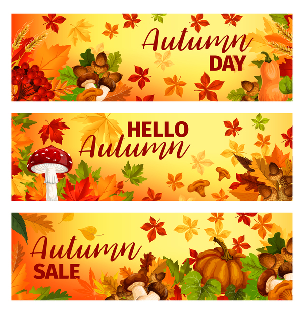 Harvest the fall banner vector material 07  