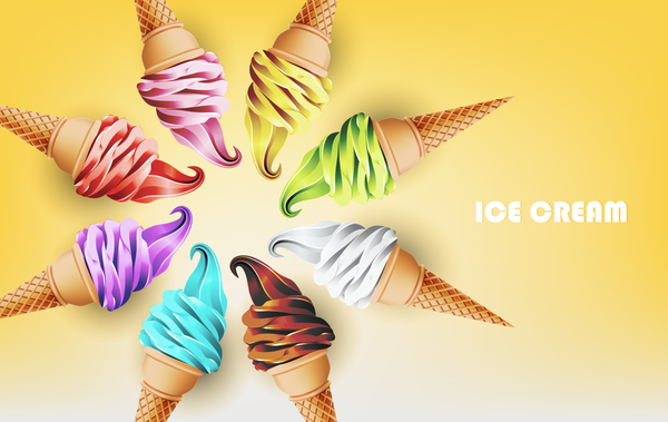 アイスクリームの背景デザインのベクトル02  