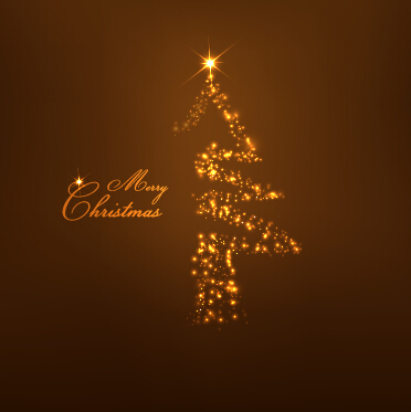 Light dot christmas tree vector background  