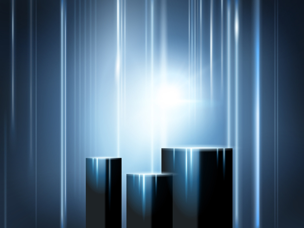 Light lines with blue abstract background vector  