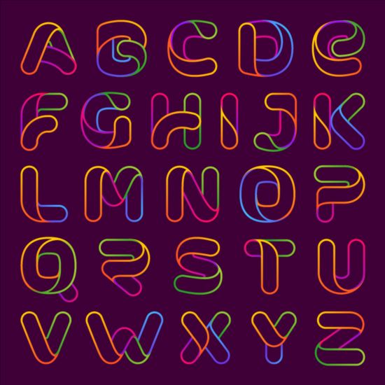 Многоразноцветные алфавитных векторов  