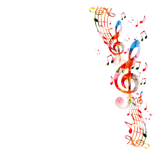 Notes and butterflies music background vector 14  