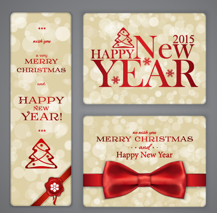 Ornate 2015 christmas with new year cards vector  