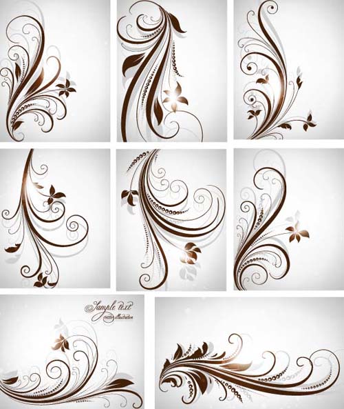 Different Patterns of floral design vector 01  