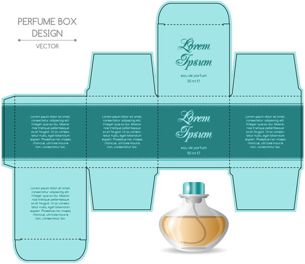 Perfume box packaging template vectors material 08  