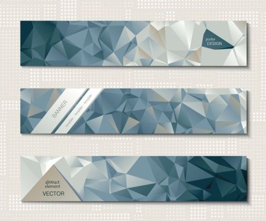 Polygonal mit Banner Schablone Vektor 08  