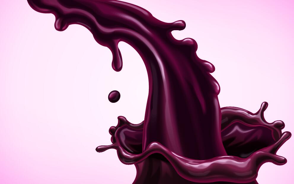 Purple juice splash effect vector  