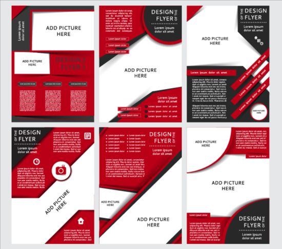 Rood met zwarte brochure cover template vector  