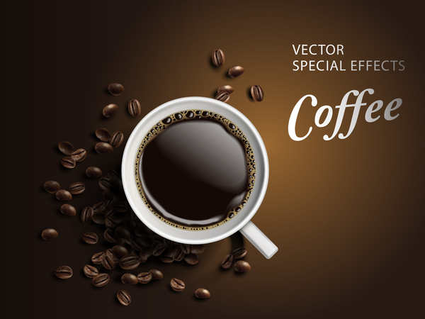 Spezielles Effektkaffee-Vektormaterial 02  