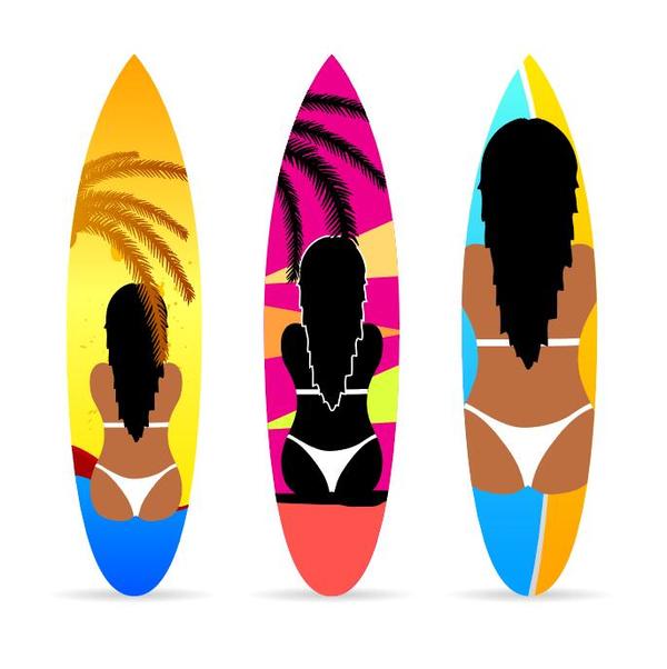 Vecteurs de modèle de planche de surf 07  