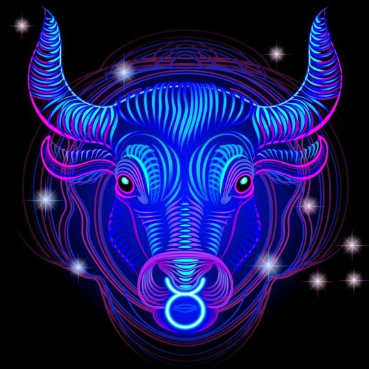 Taurus neon sign vector material  