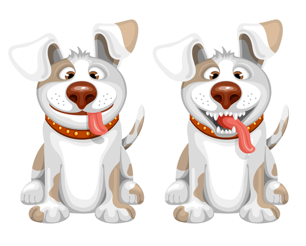 Two dog cartoon vector  