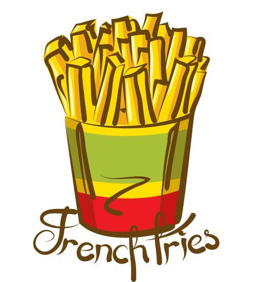 Vector french fries illustration material 02  