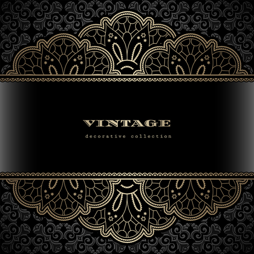 Vintage cecorative background material vector 02  