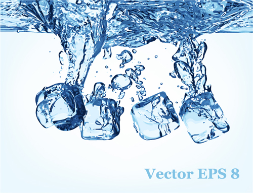 Water splash effect vector background set 05  