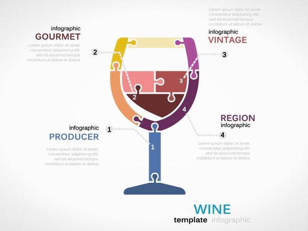 Modèle de vecteur infographique de vin  