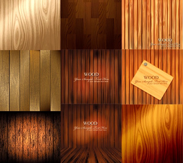 Wood texture background art vectors set  