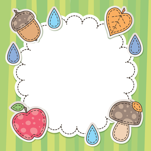 Cute baby backgrounds vector 05  