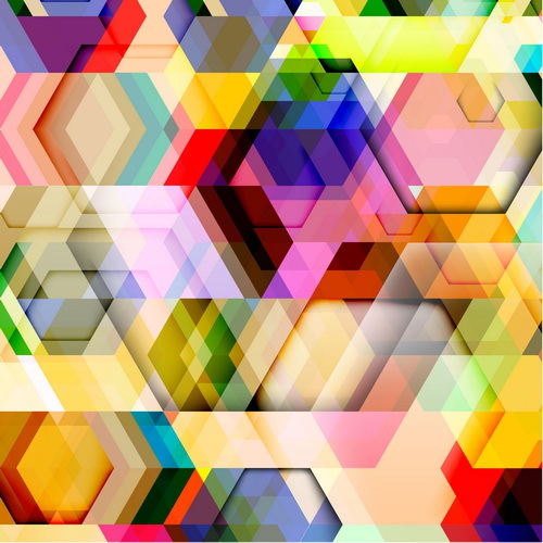 vecteurs de milieux abstraites hexagone coloré 08  