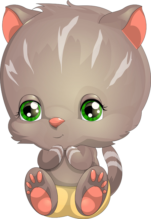 lovely cartoon kittens vector design 04  