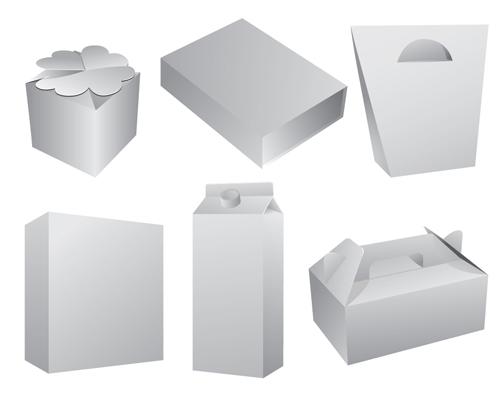 Set of Paper Packaging Box design vector 05  