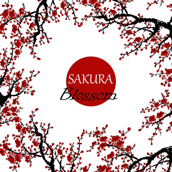 Sakura Blossom Banner Vektor Hintergrund 03  